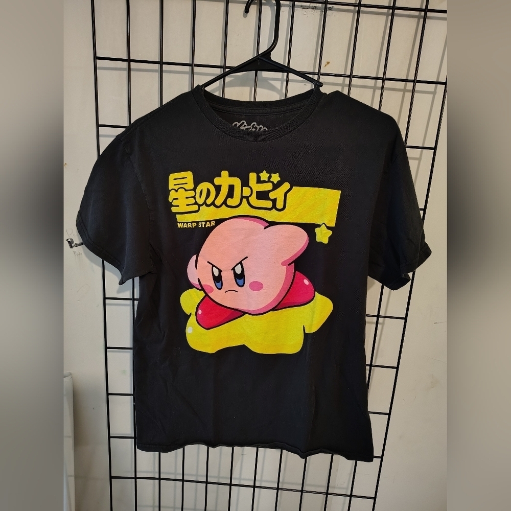 Nintendo Kirby Black Warp Star Japanese Graphic Shirt